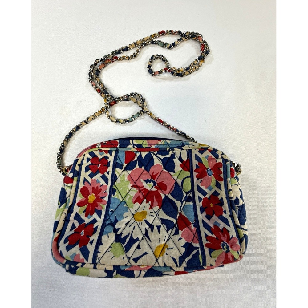 Vera Bradley Summer Cottage Quilted Floral Mini Chain Crossbody Bag Multicolor